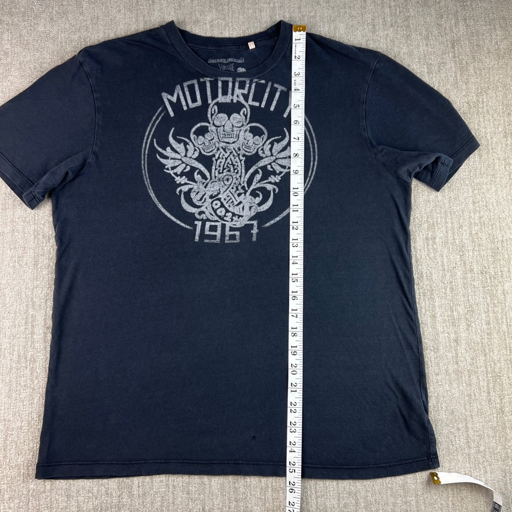 Guess Jeans Vintage T-Shirt Mens Medium Black Motorcity Skull Grunge Muscle Punk - Picture 5 of 8